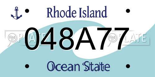 048A77 Rhode Island License Plate