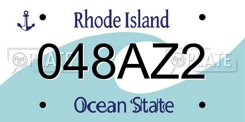 048AZ2 Rhode Island License Plate