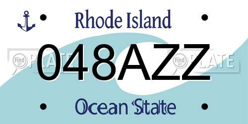 048AZZ Rhode Island License Plate