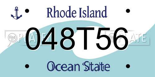 048T56 Rhode Island License Plate