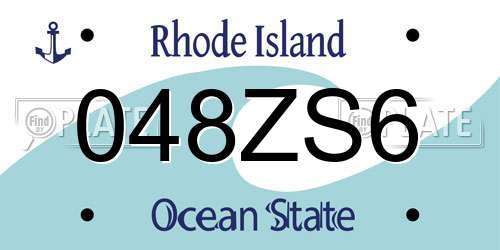 048ZS6 Rhode Island License Plate