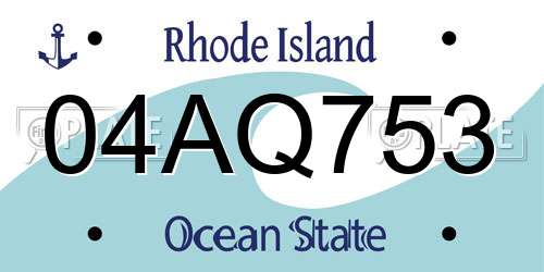 04AQ753 Rhode Island License Plate