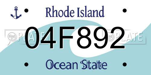 04F892 Rhode Island License Plate