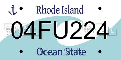 04FU224 Rhode Island License Plate