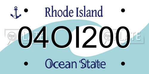 04OI200 Rhode Island License Plate
