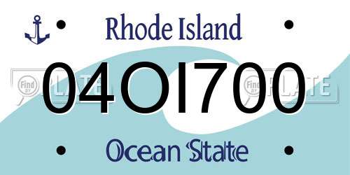 04OI700 Rhode Island License Plate
