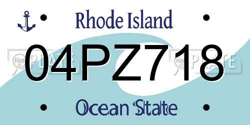 04PZ718 Rhode Island License Plate