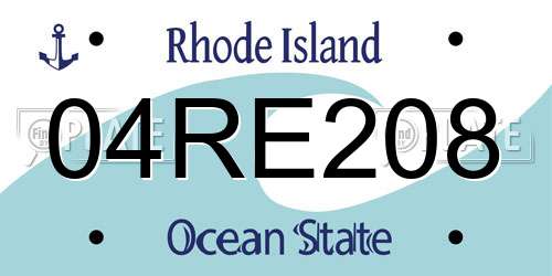 04RE208 Rhode Island License Plate