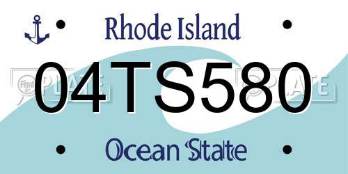 04TS580 Rhode Island License Plate