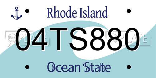 04TS880 Rhode Island License Plate