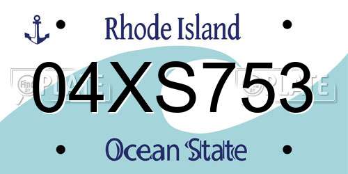 04XS753 Rhode Island License Plate