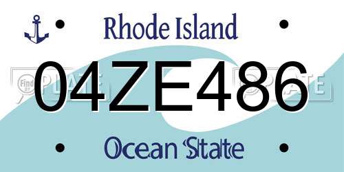 04ZE486 Rhode Island License Plate