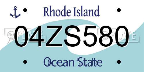 04ZS580 Rhode Island License Plate