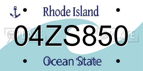 04ZS850 Rhode Island License Plate