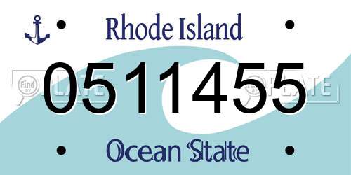 0511455 Rhode Island License Plate