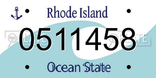 0511458 Rhode Island License Plate