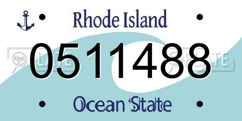 0511488 Rhode Island License Plate