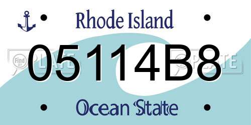 05114B8 Rhode Island License Plate