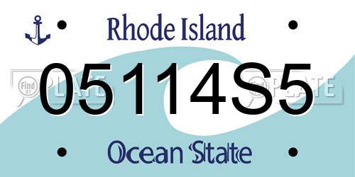 05114S5 Rhode Island License Plate