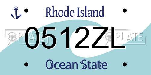 0512ZL Rhode Island License Plate
