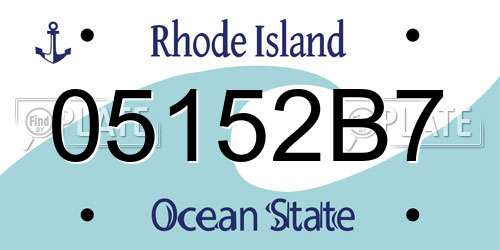 05152B7 Rhode Island License Plate