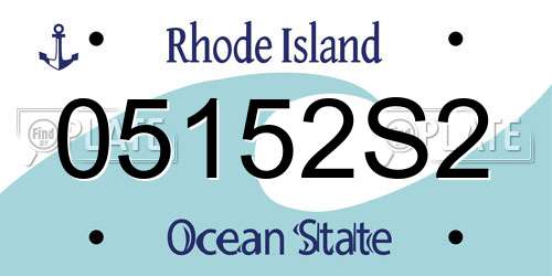 05152S2 Rhode Island License Plate