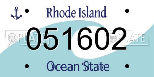 051602 Rhode Island License Plate