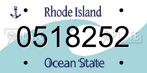 0518252 Rhode Island License Plate
