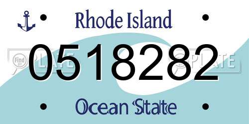 0518282 Rhode Island License Plate