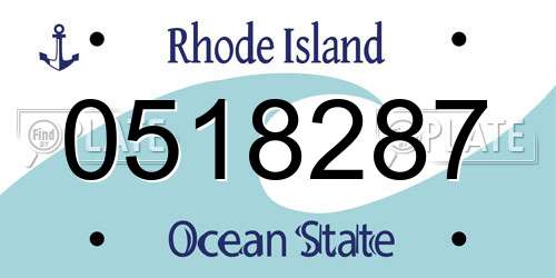 0518287 Rhode Island License Plate