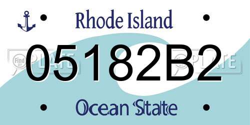 05182B2 Rhode Island License Plate