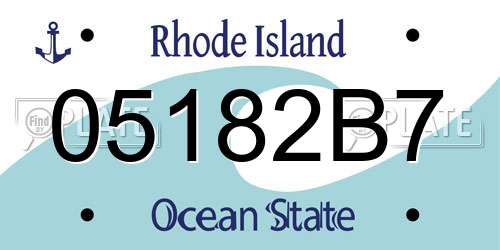 05182B7 Rhode Island License Plate