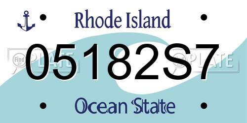 05182S7 Rhode Island License Plate