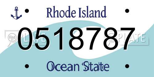 0518787 Rhode Island License Plate