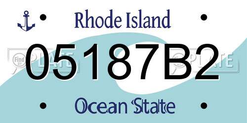 05187B2 Rhode Island License Plate
