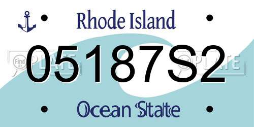 05187S2 Rhode Island License Plate