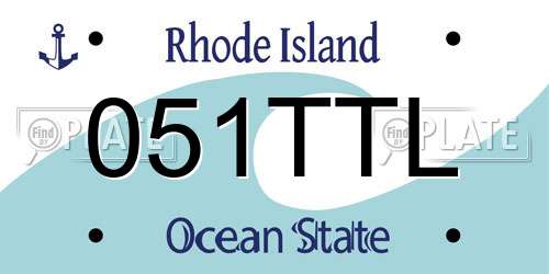 051TTL Rhode Island License Plate