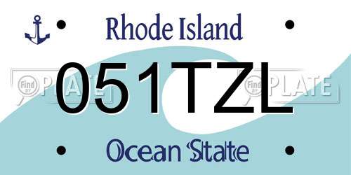 051TZL Rhode Island License Plate