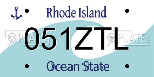 051ZTL Rhode Island License Plate