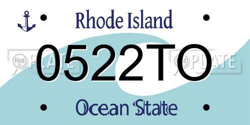 0522TO Rhode Island License Plate