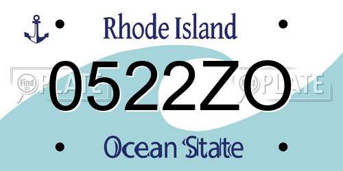 0522ZO Rhode Island License Plate