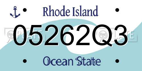 05262Q3 Rhode Island License Plate