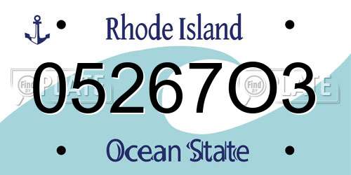 05267O3 Rhode Island License Plate
