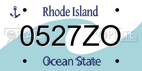 0527ZO Rhode Island License Plate
