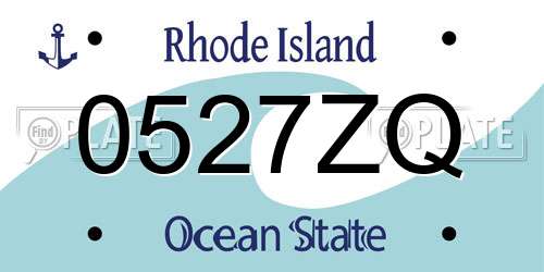 0527ZQ Rhode Island License Plate