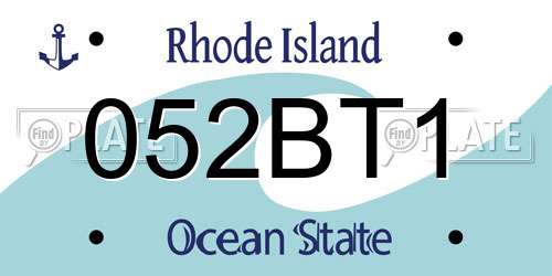 052BT1 Rhode Island License Plate