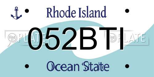 052BTI Rhode Island License Plate
