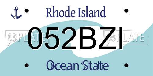 052BZI Rhode Island License Plate