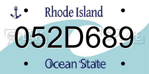 052D689 Rhode Island License Plate
