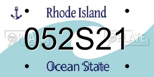 052S21 Rhode Island License Plate